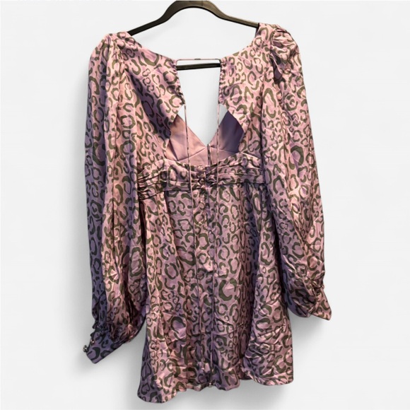 NWT For Love & Lemons June Dress Lilac Animal Print S - Picture 6 of 7